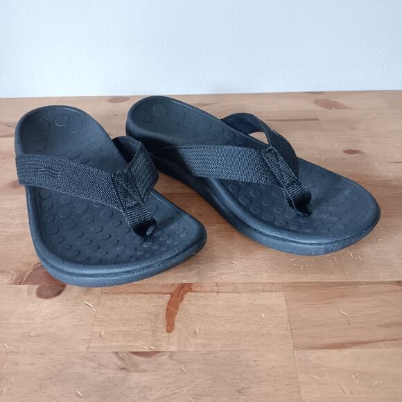 Vionic 44 Wave‎ Black Toe Post Sandals Women’s US Size 8 - Picture 5 of 10